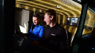 Inside classic car