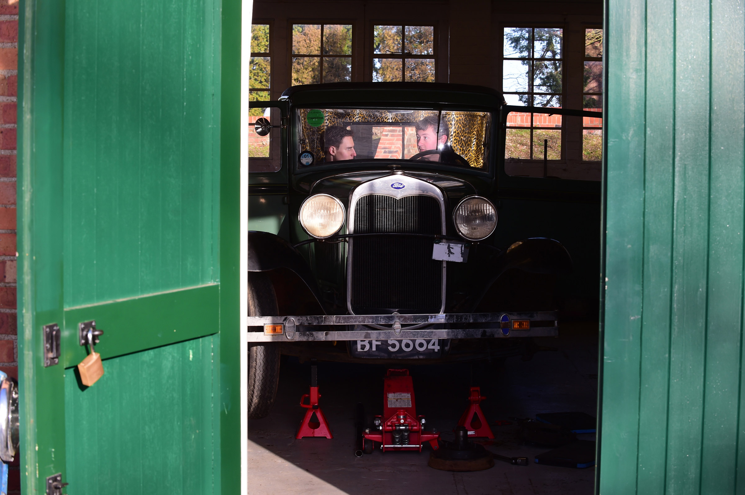 Classic car hidden in garage
