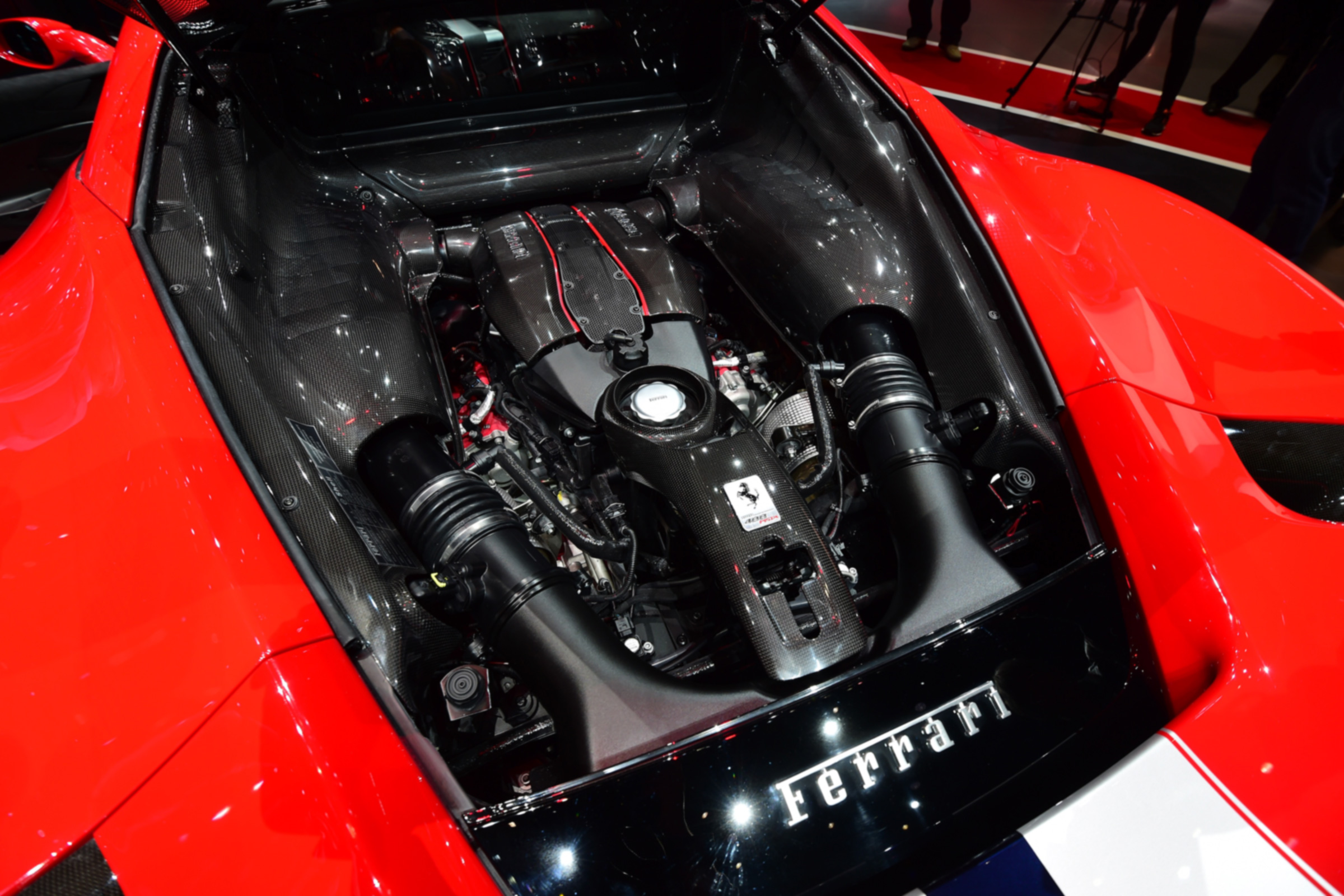 Ferrari Pista V8 engine bay