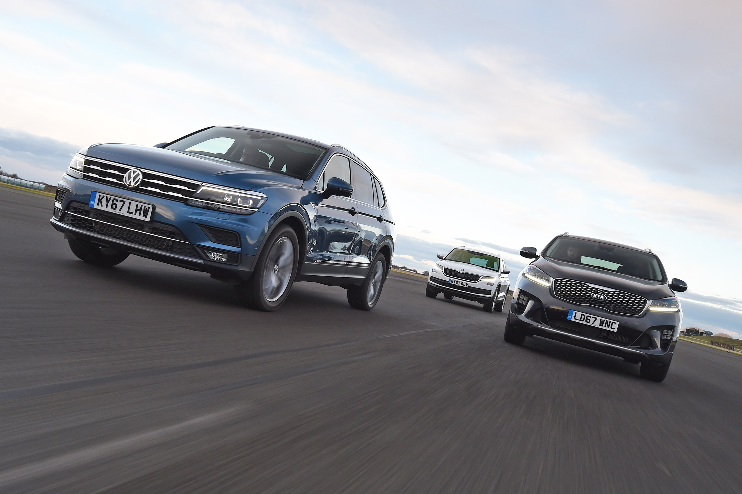 Volkswagen Tiguan Allspace vs Kia Sorento vs Skoda Kodiaq - header