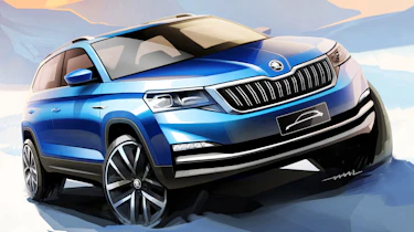 Skoda Kamiq SUV sketch - front