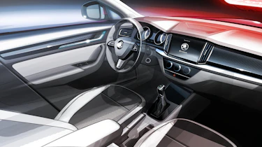 Skoda Kamiq SUV sketch - interior