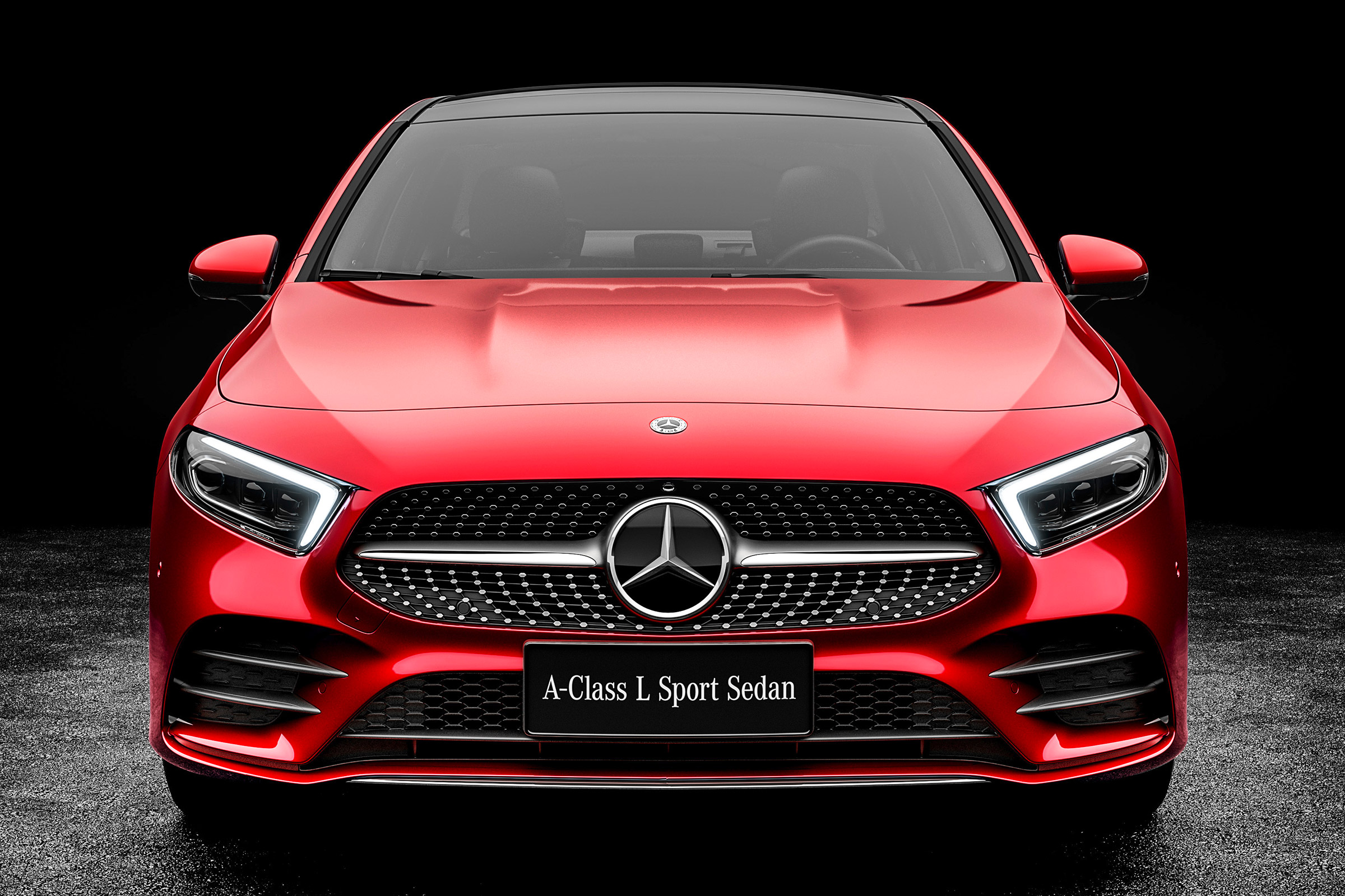 Mercedes A-Class saloon - red full front