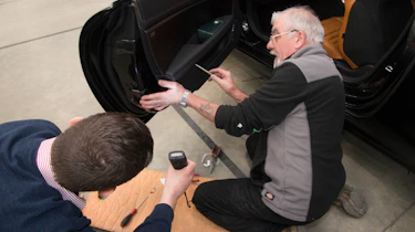 Installing door trim with Hugo Griffiths
