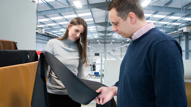 Selecting car leather with Hugo Griffiths