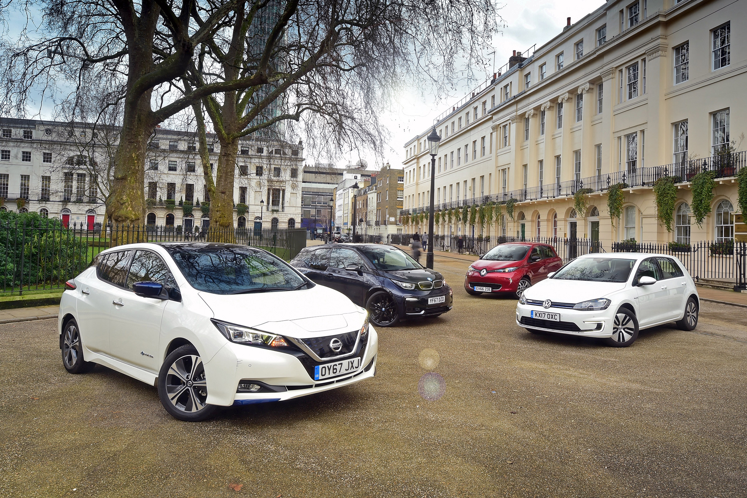 Nissan Leaf vs BMW i3 vs VW e-Golf vs Renault ZOE - header