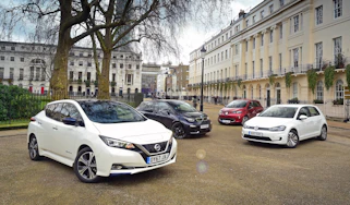 Nissan Leaf vs BMW i3 vs VW e-Golf vs Renault ZOE - header