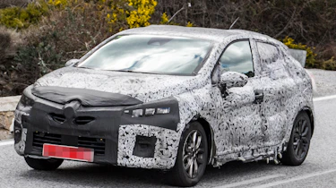 2019 Renault Clio spy shot front quarter