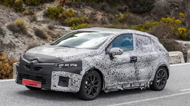 2019 Renault Clio spy shot front quarter