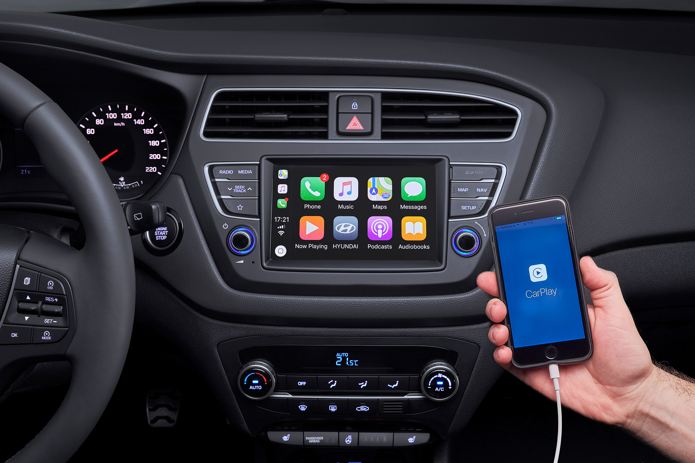 Hyundai i20 facelift - Apple CarPlay