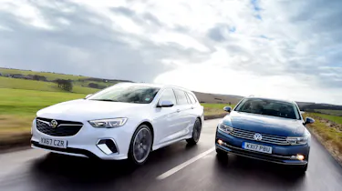 Vauxhall Insignia Sports Tourer GSi vs Volkswagen Passat Estate - header