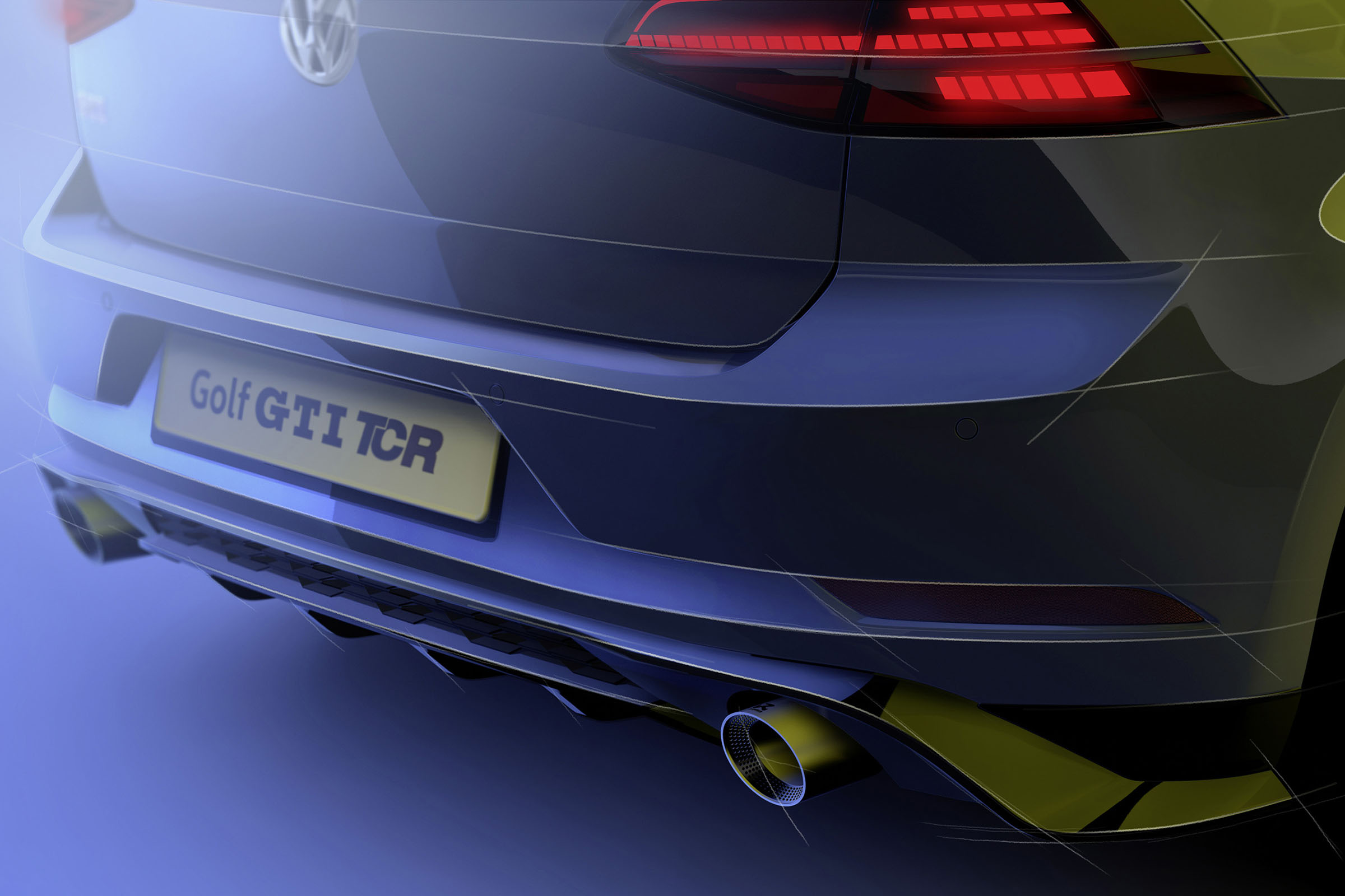 Volkswagen Golf GTI TCR - rear detail sketch