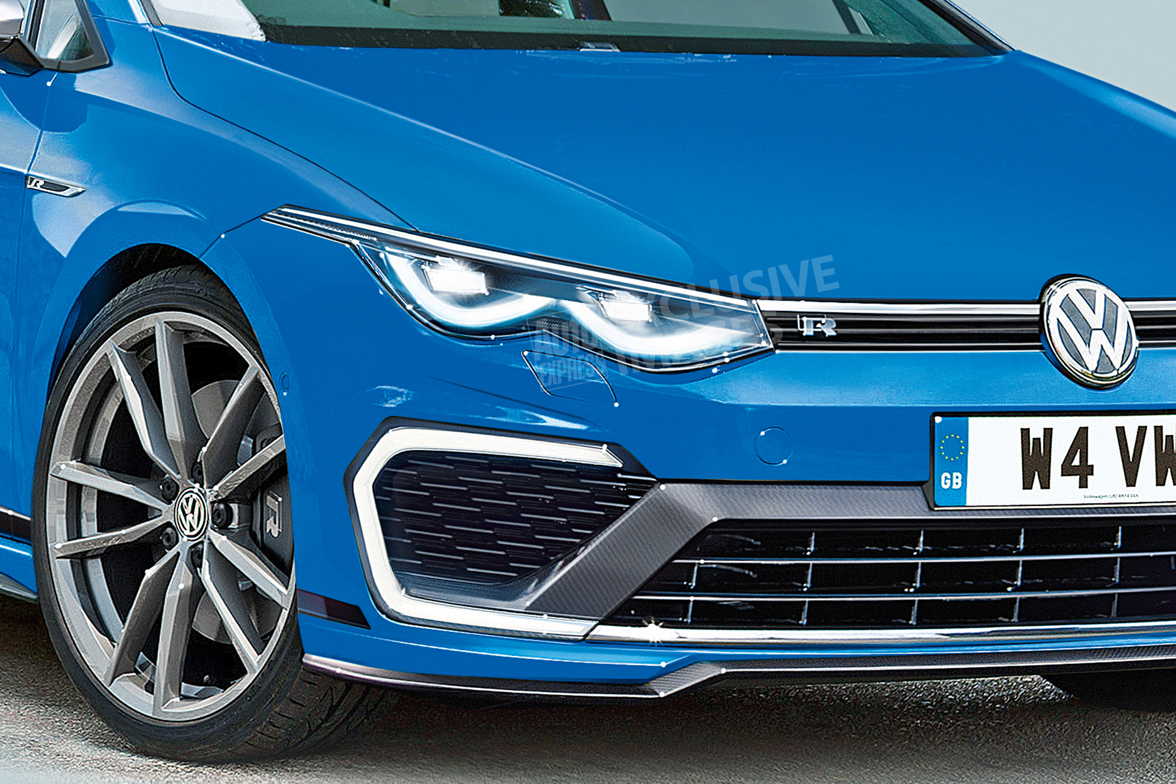 New Volkswagen Golf R - front detail (watermarked)