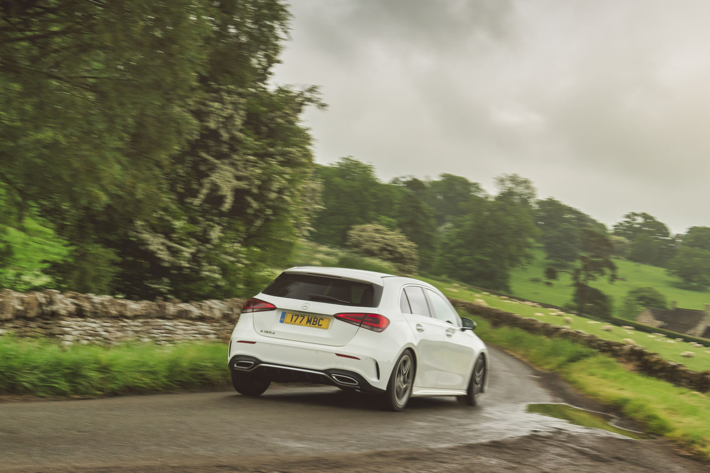 Mercedes A-Class driving rear
