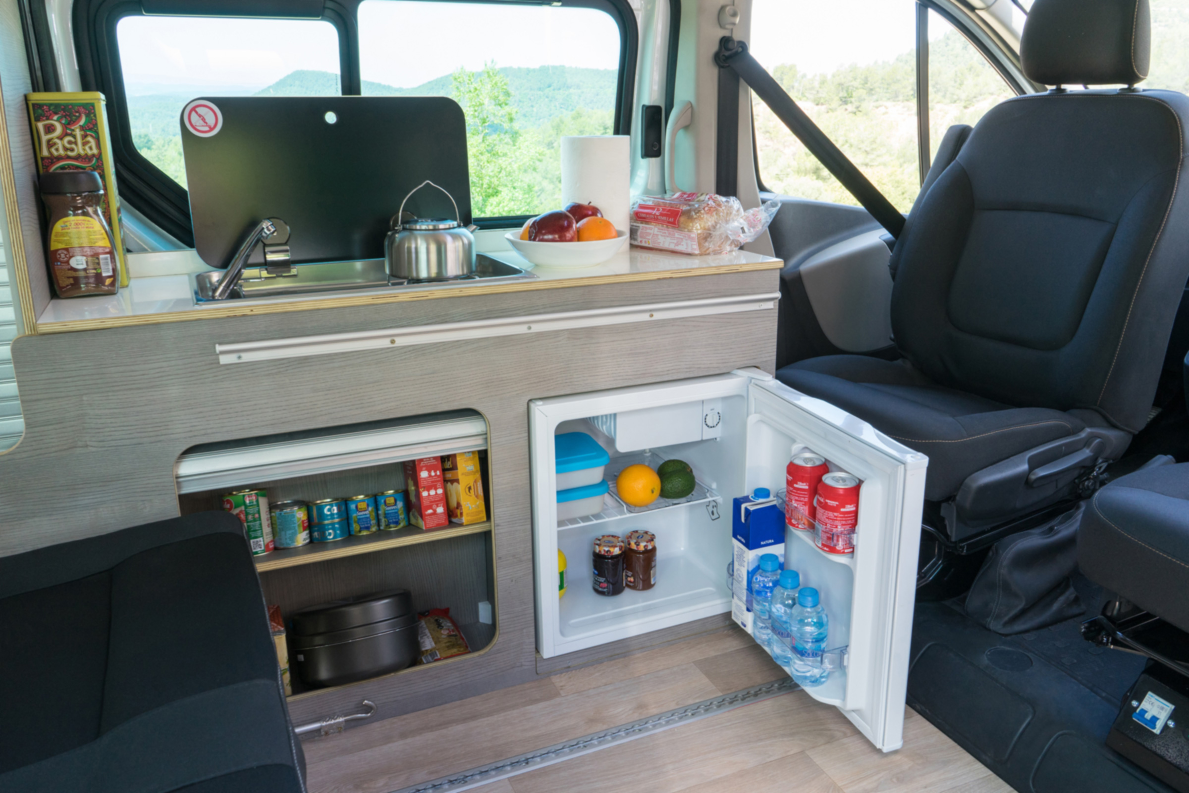 Nissan campervan interior fridge