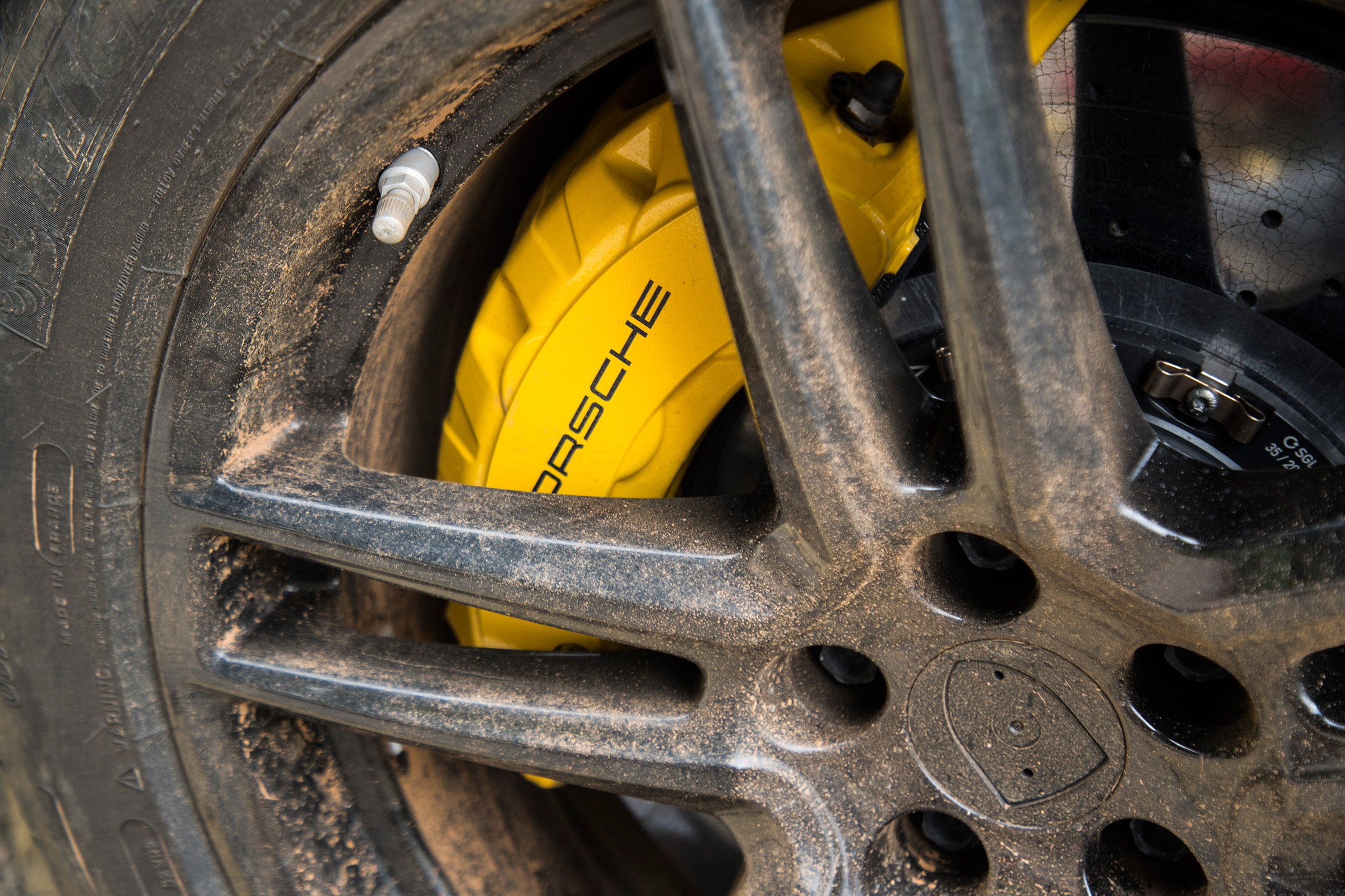 Porsche Macan 2018 prototype brake caliper