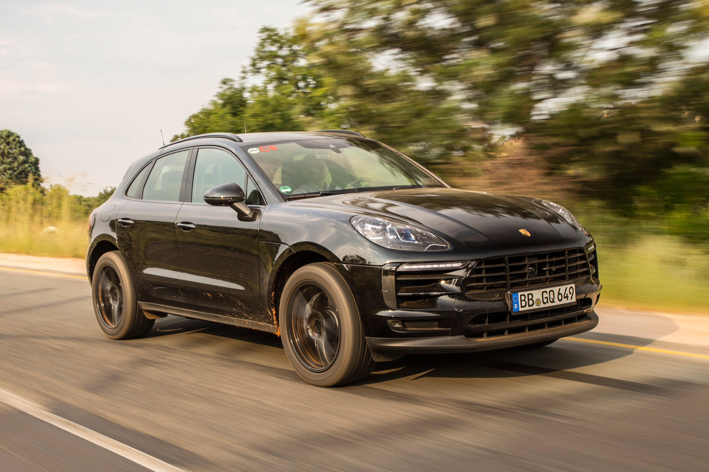 New Porsche Macan 2018 prototype review front quarter