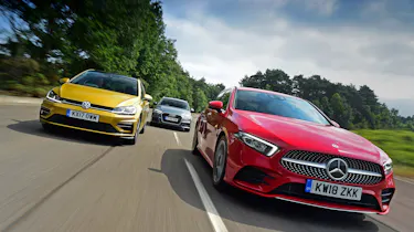 Mercedes A-Class vs Volkswagen Golf vs Audi A3 - header