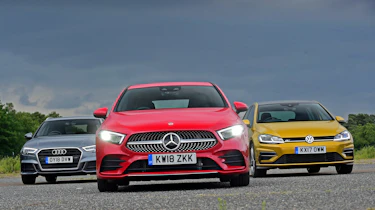 Mercedes A-Class vs Volkswagen Golf vs Audi A3 - head-to-head
