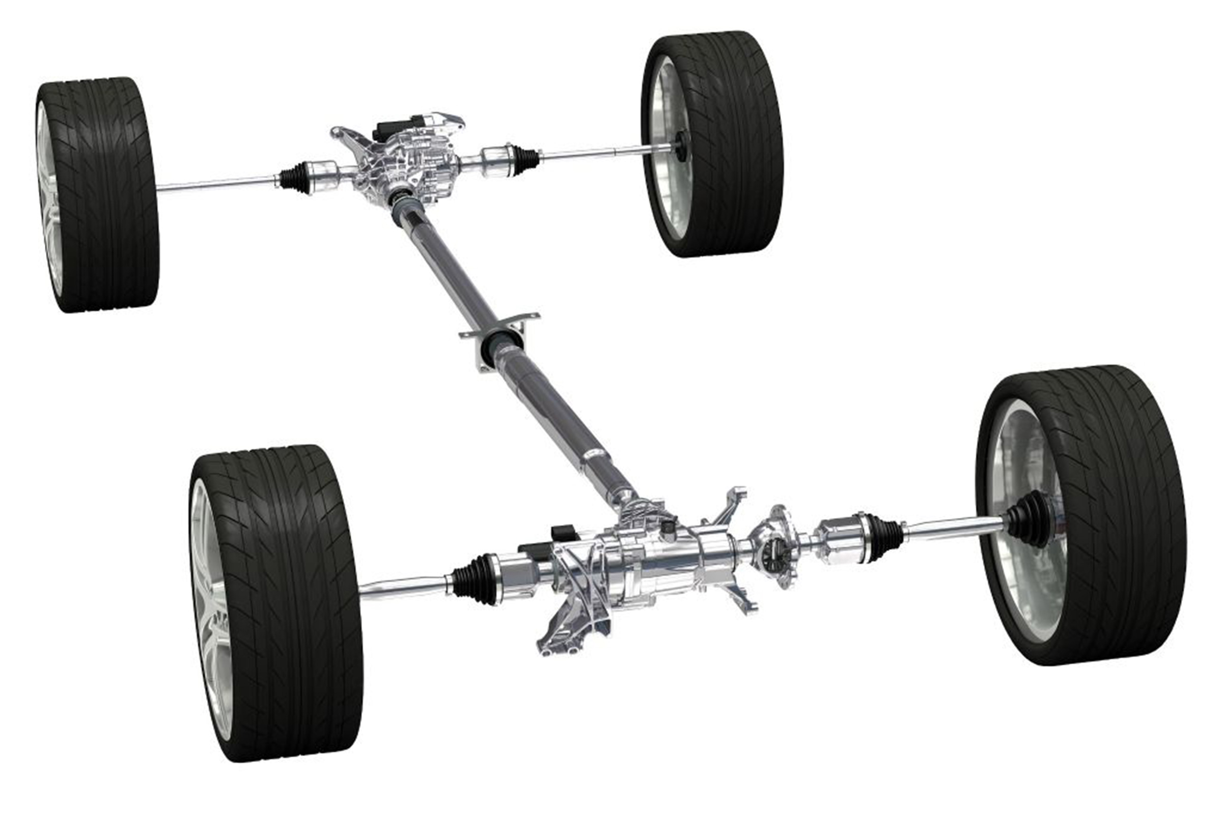 Car differential powertrain layout