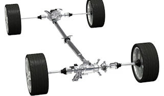 Car differential powertrain layout