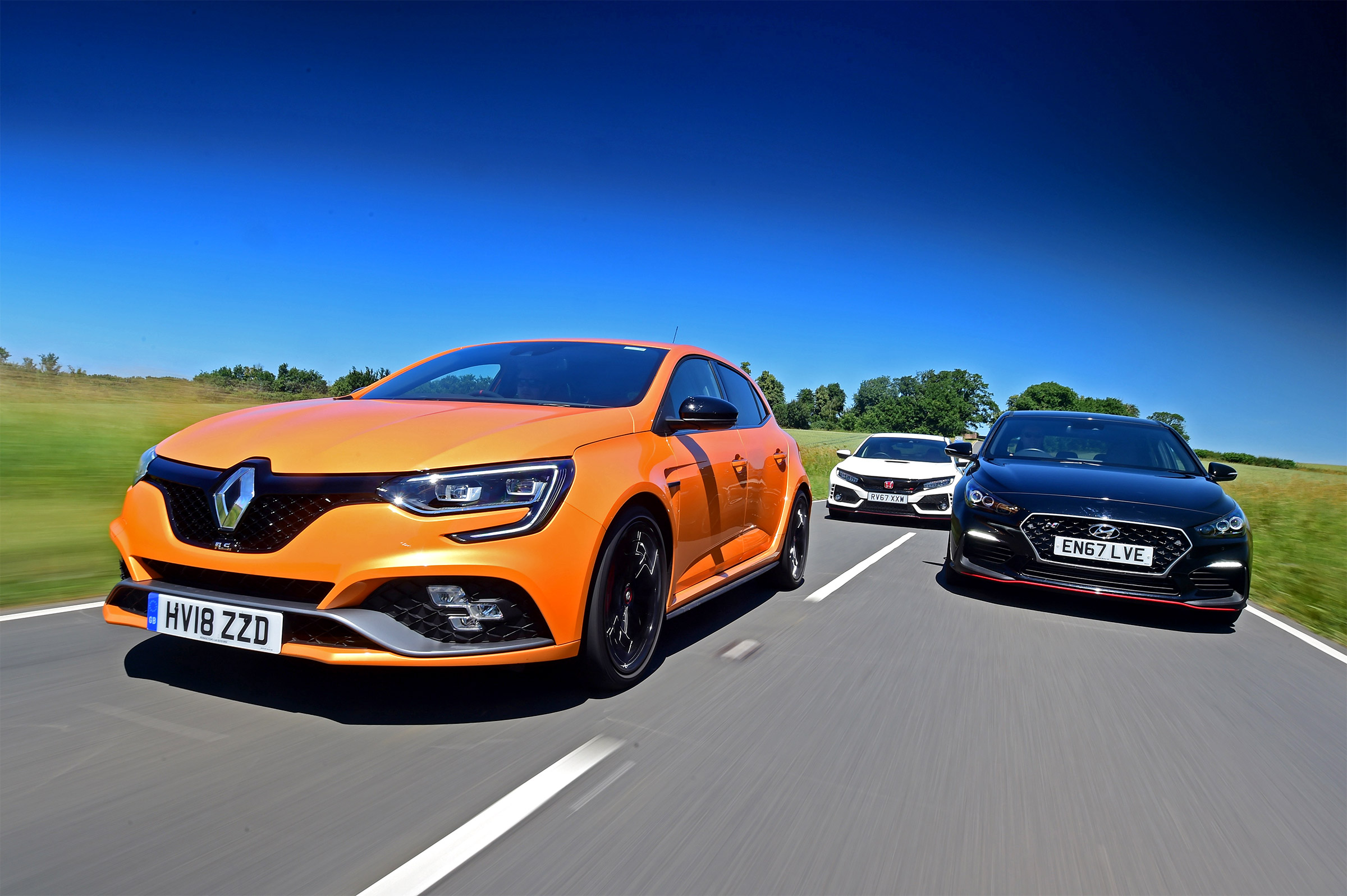 Renault Megane R.S. vs Honda Civic Type R vs Hyundai i30 N - header