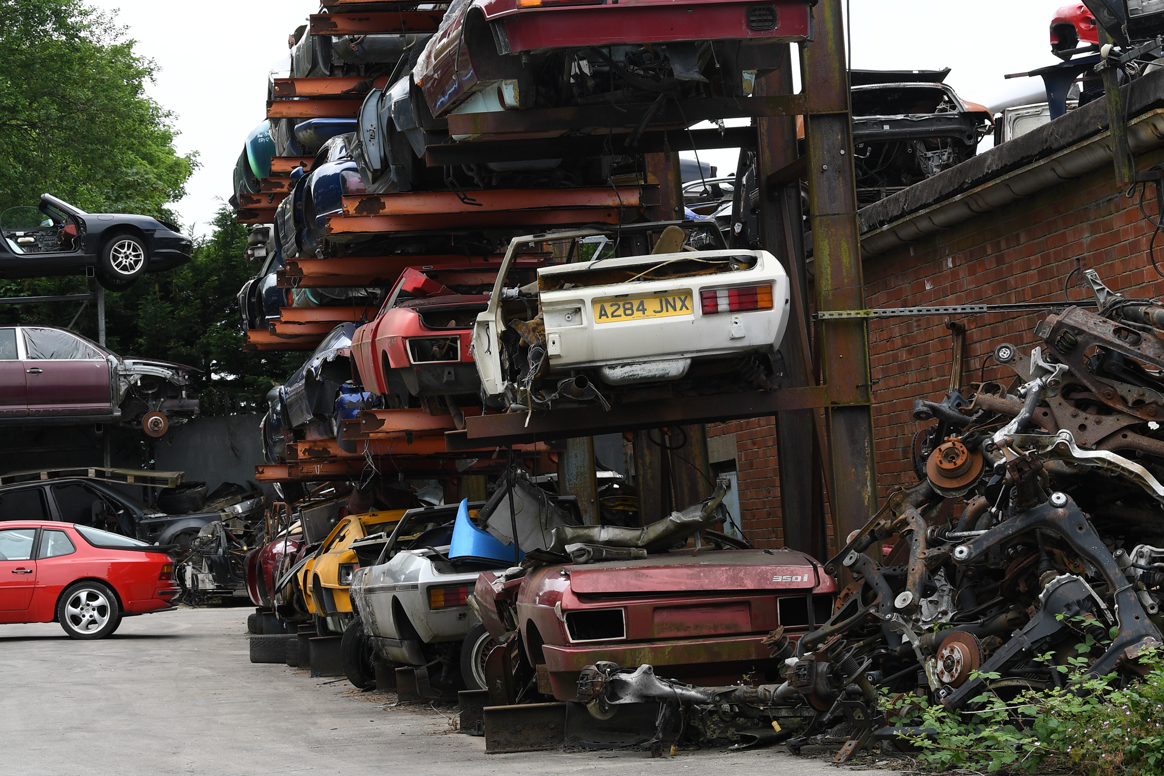 Rusty pile of cars