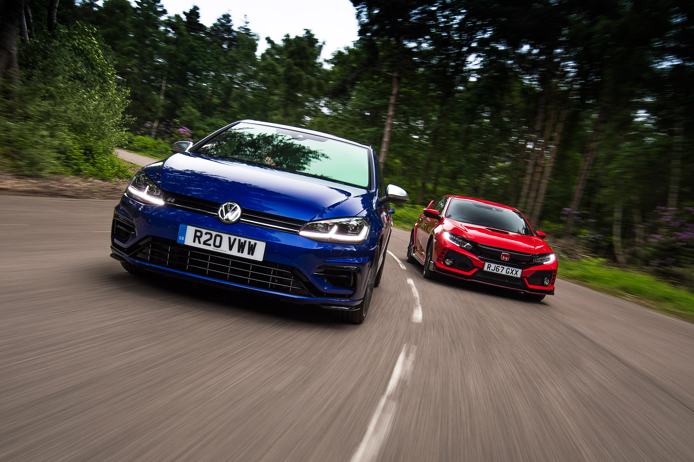 Volkswagen Golf R vs Honda Civic Type R - header