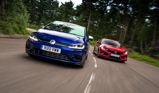 Volkswagen Golf R vs Honda Civic Type R - header