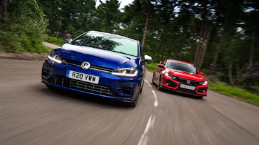 Volkswagen Golf R vs Honda Civic Type R - header