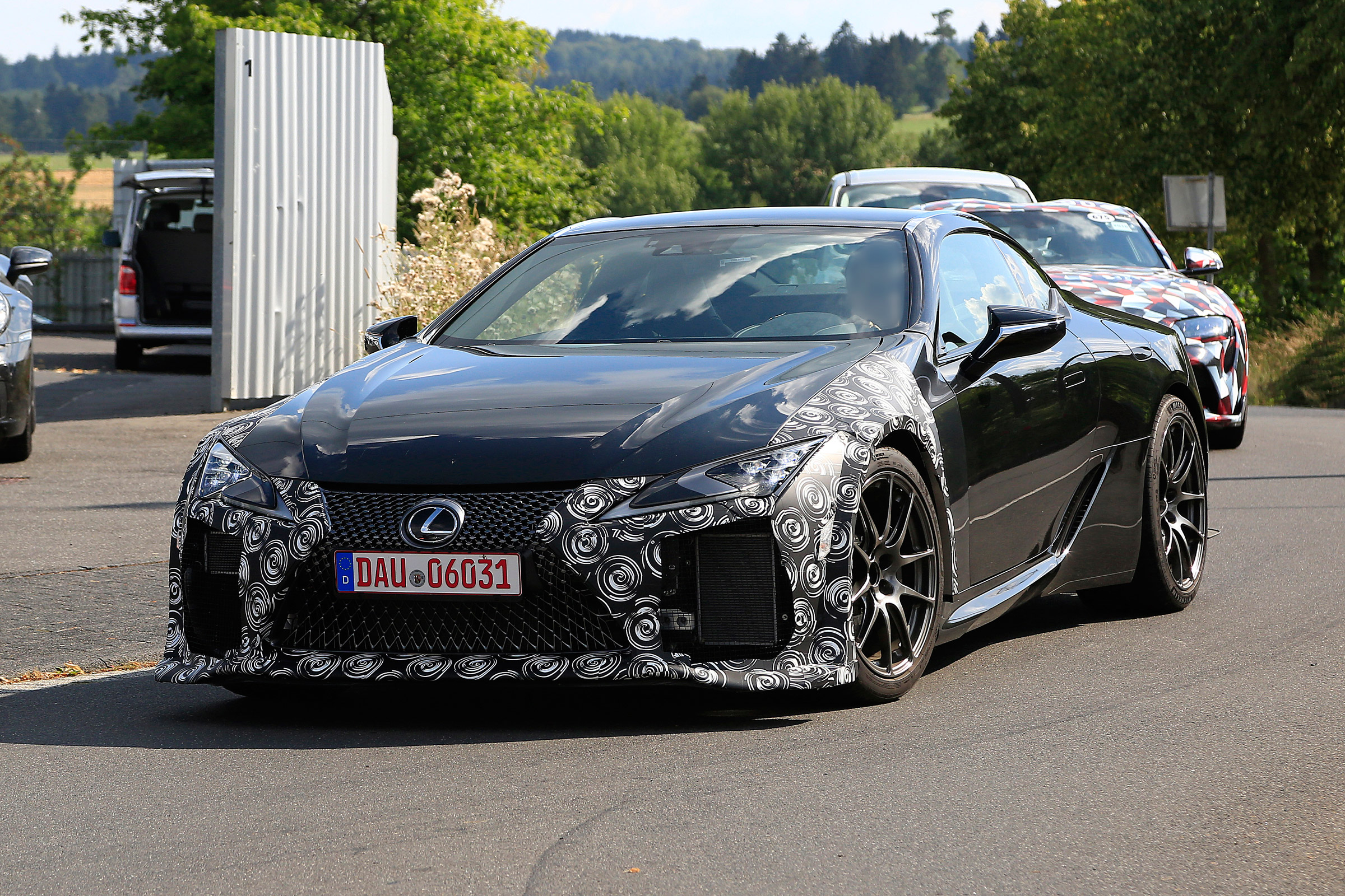 New Lexus LC F coupe spy shots - front