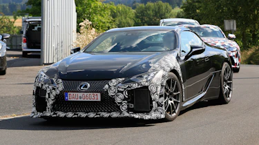 New Lexus LC F coupe spy shots - front