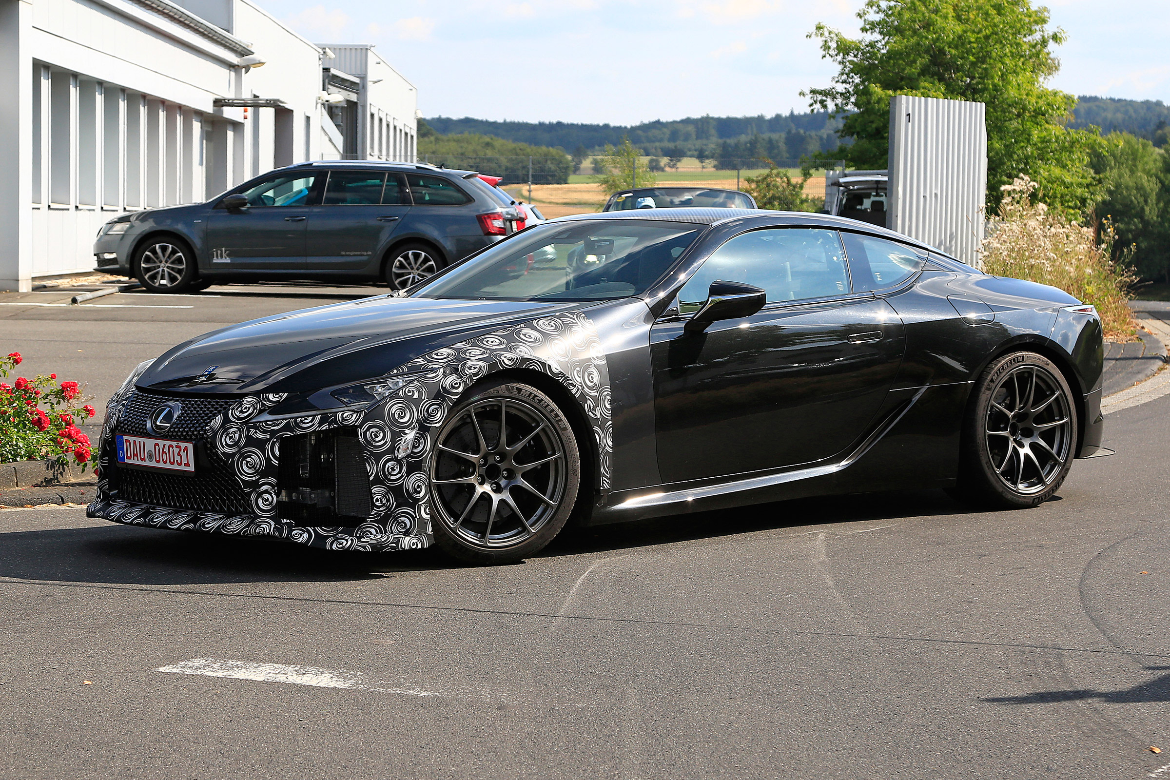 New Lexus LC F coupe spy shots - side