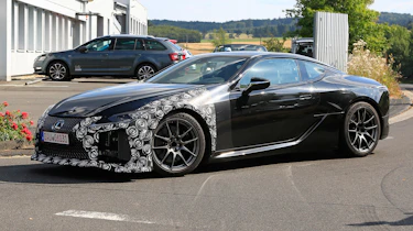 New Lexus LC F coupe spy shots - side