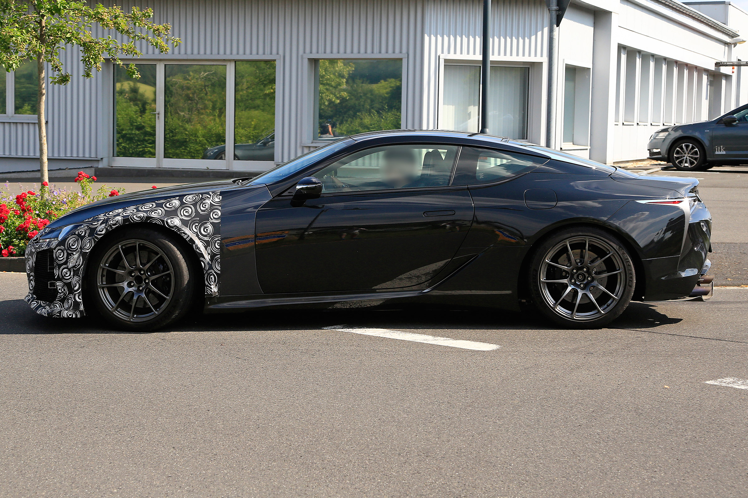 New Lexus LC F coupe spy shots - side