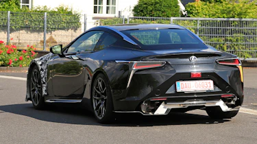 New Lexus LC F coupe spy shots rear