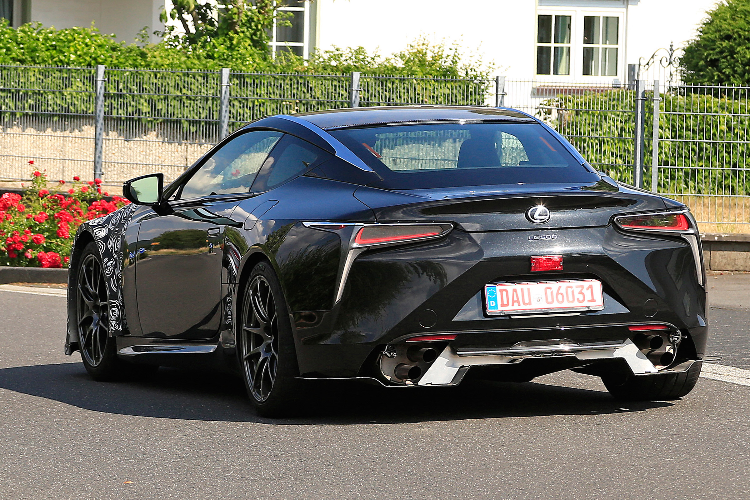 New Lexus LC F coupe spy shots rear