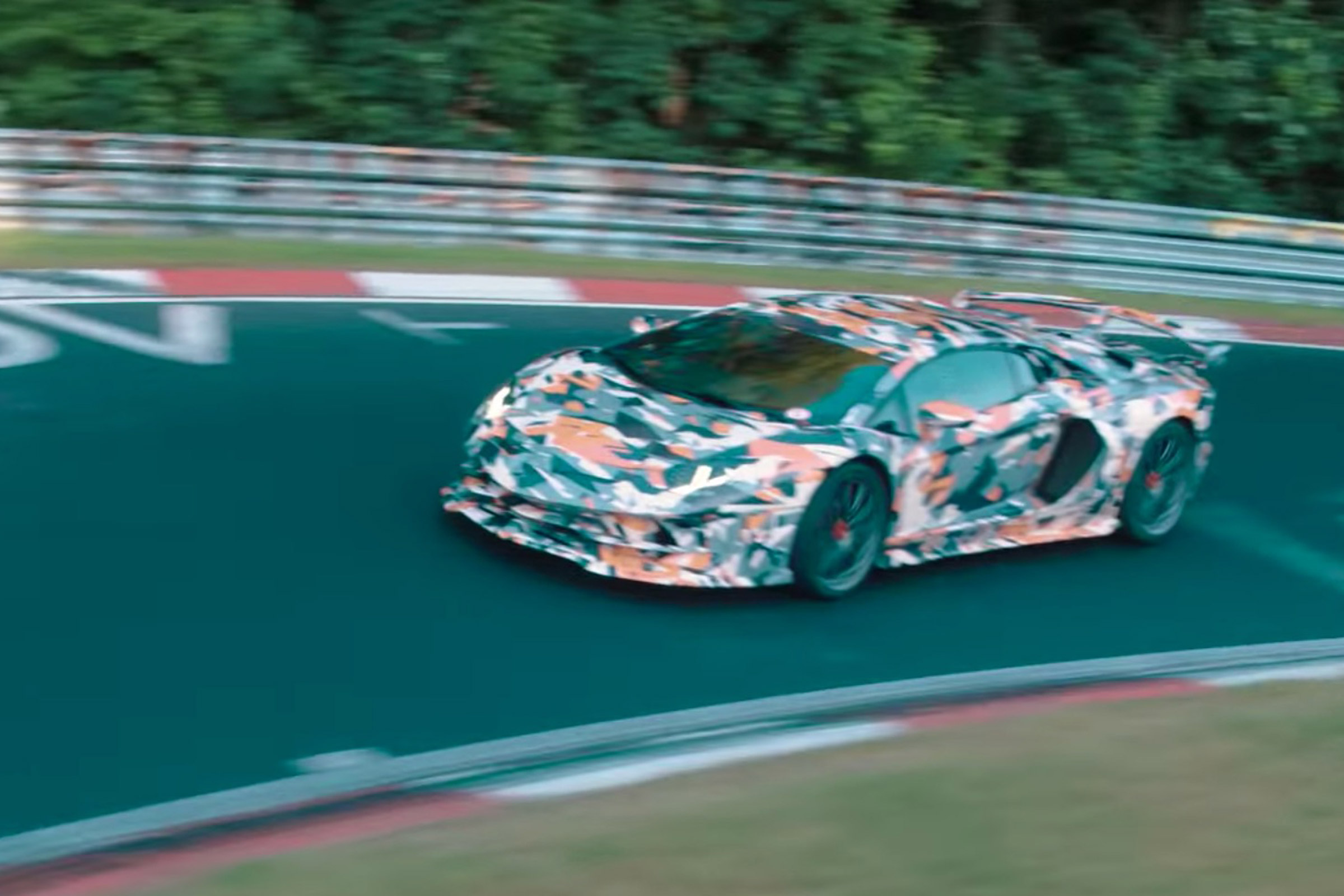 Lamborghini Aventador SVJ teaser vid side
