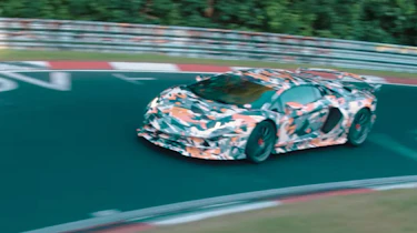 Lamborghini Aventador SVJ teaser vid side