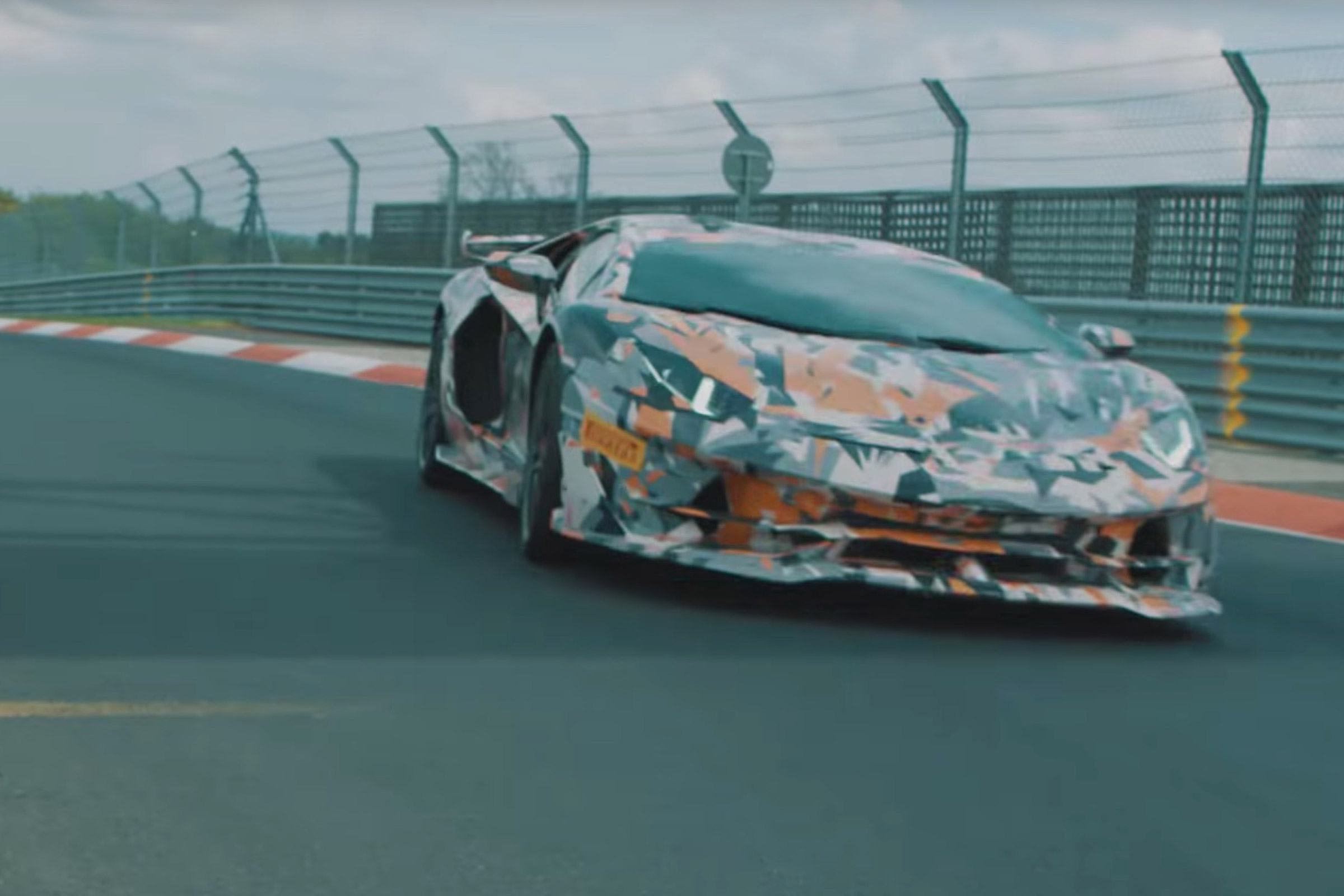 Lamborghini Aventador SVJ teaser vid front