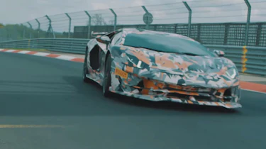 Lamborghini Aventador SVJ teaser vid front