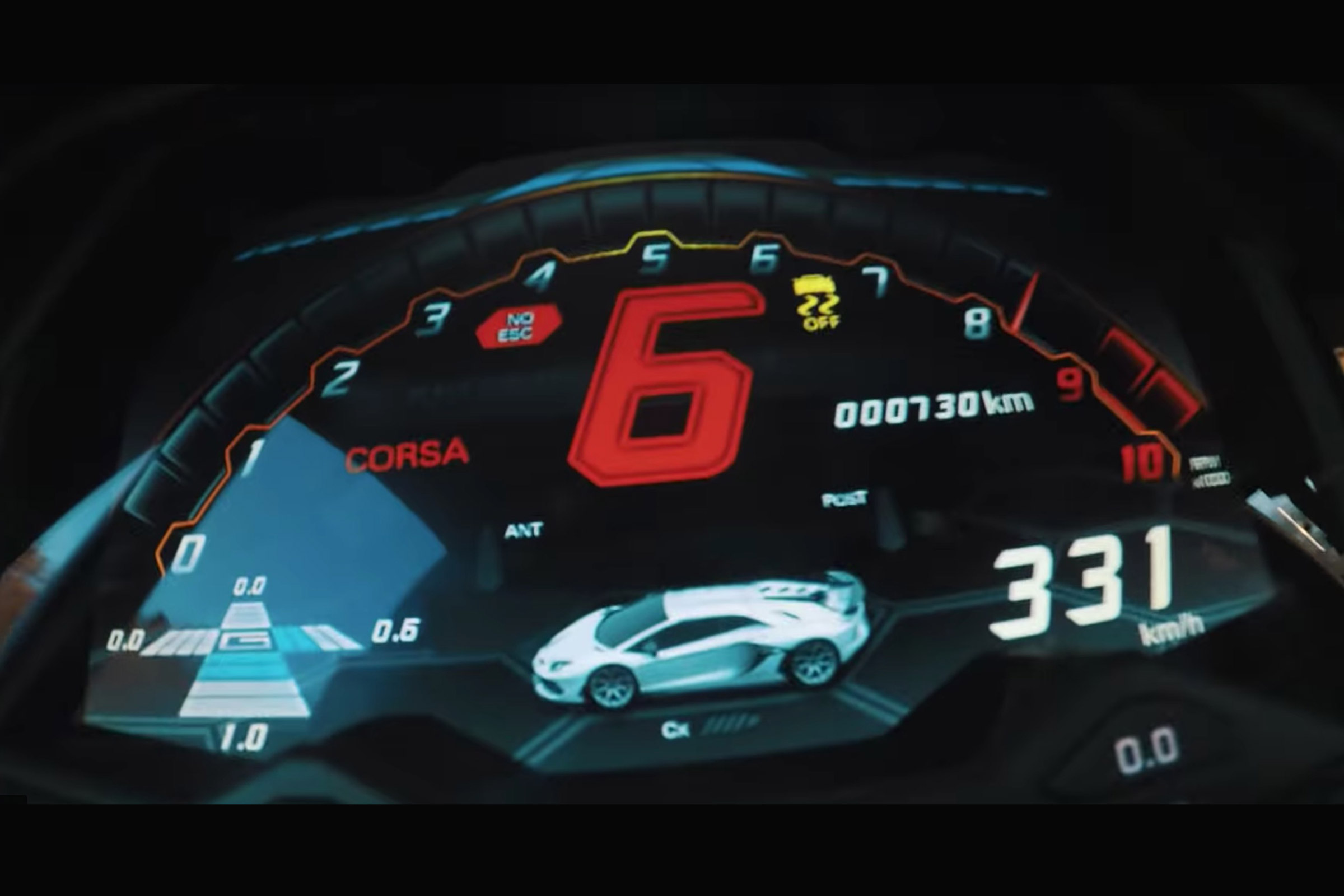 Lamborghini Aventador SVJ teaser vid dash