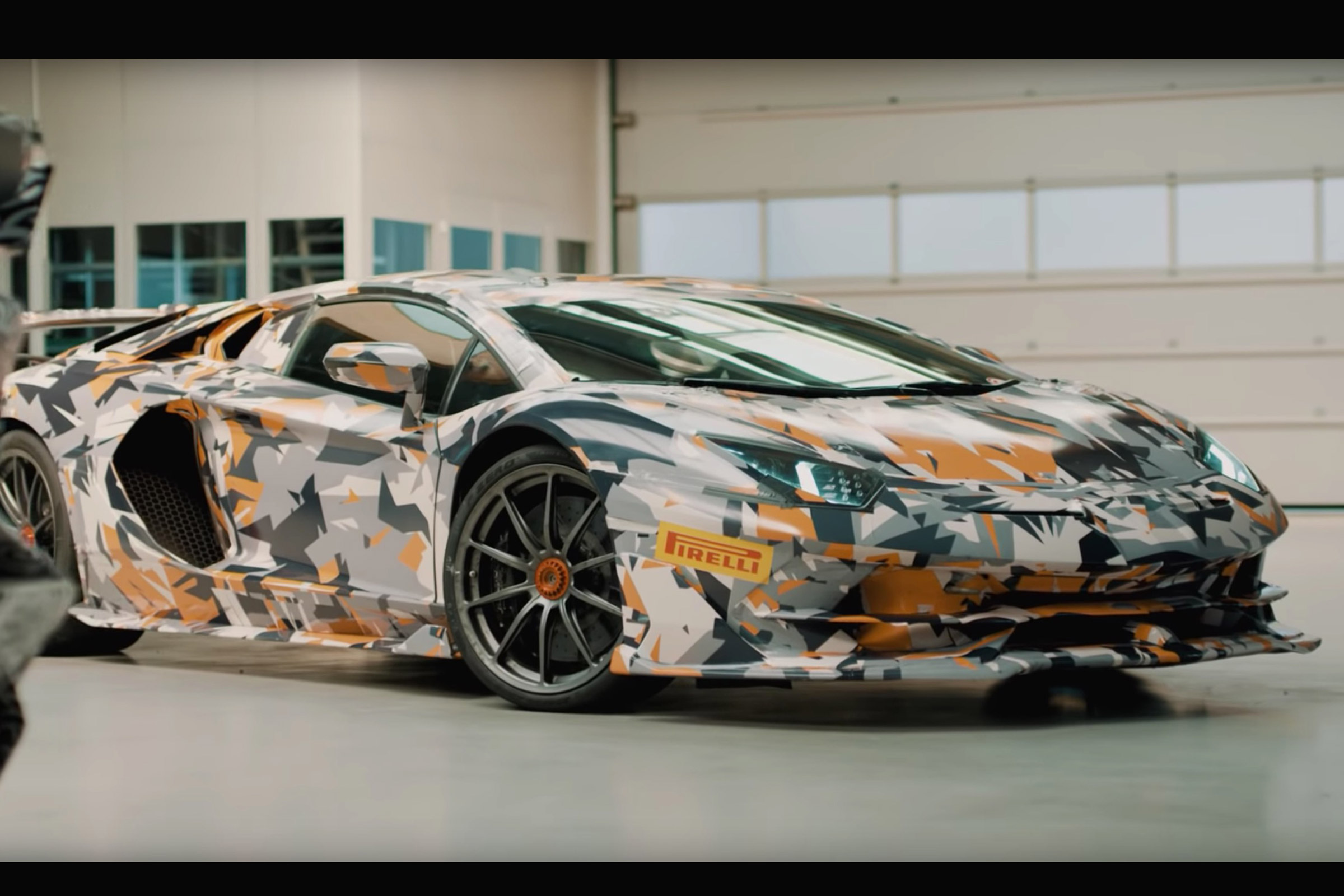 Lamborghini Aventador SVJ teaser screen grab