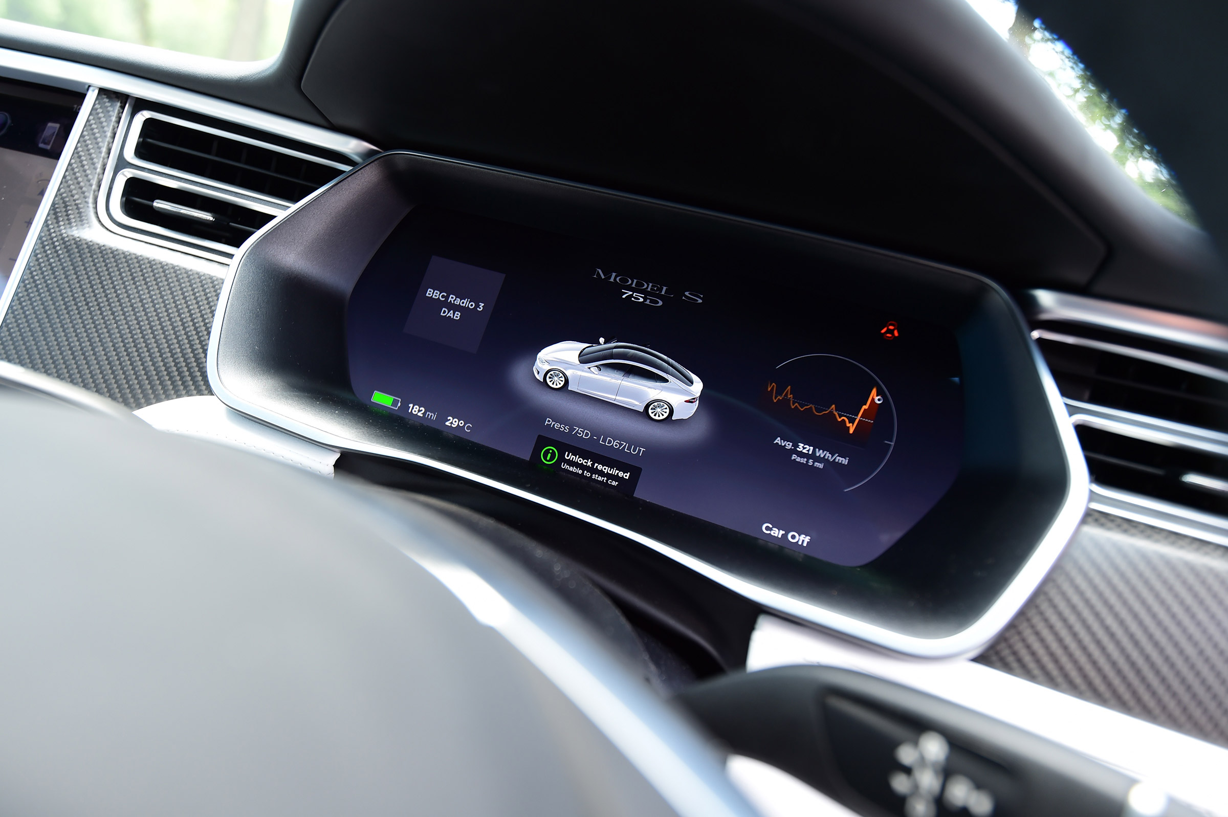 Tesla Model S 75D - dials