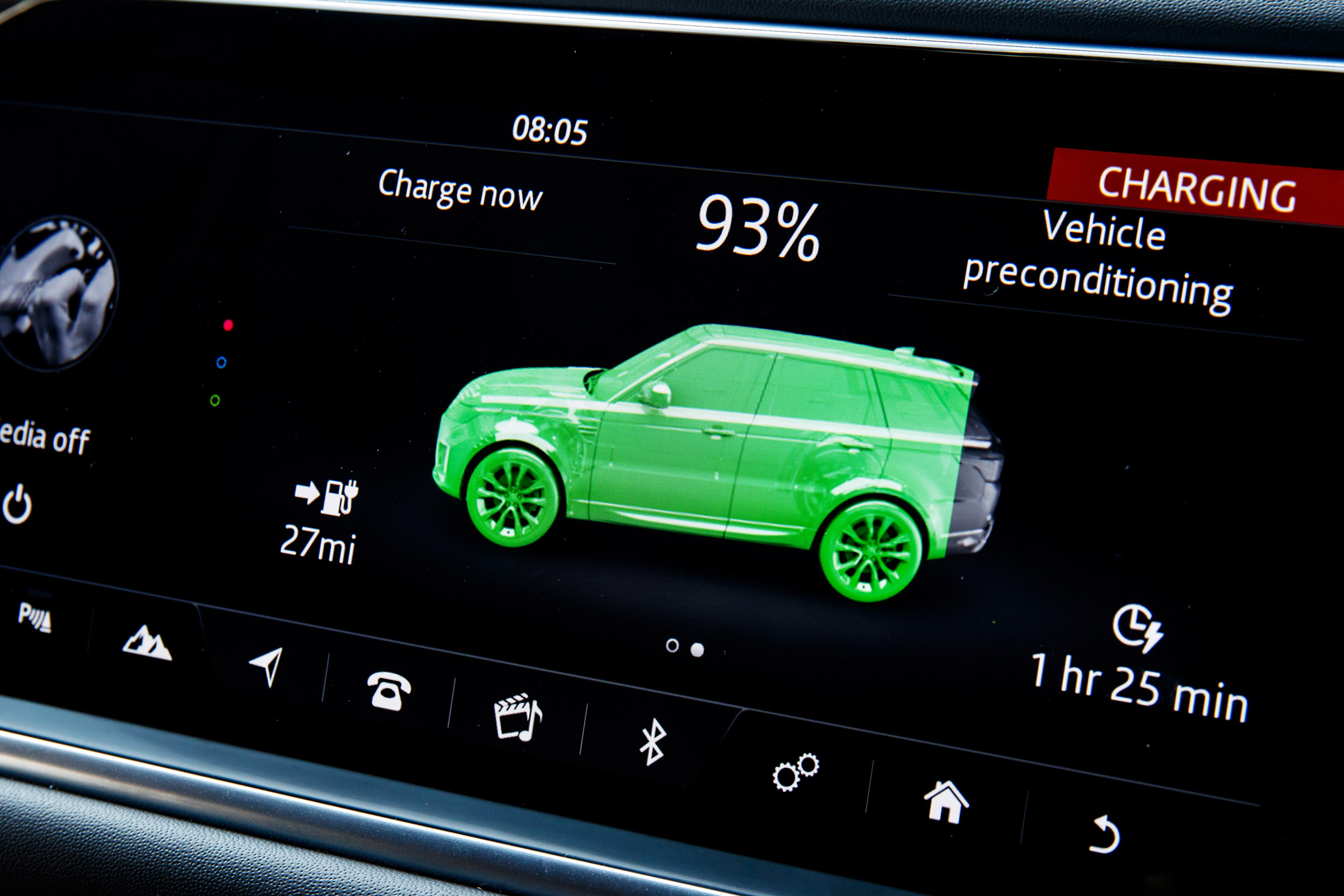 Range Rover Sport P400e - charging details