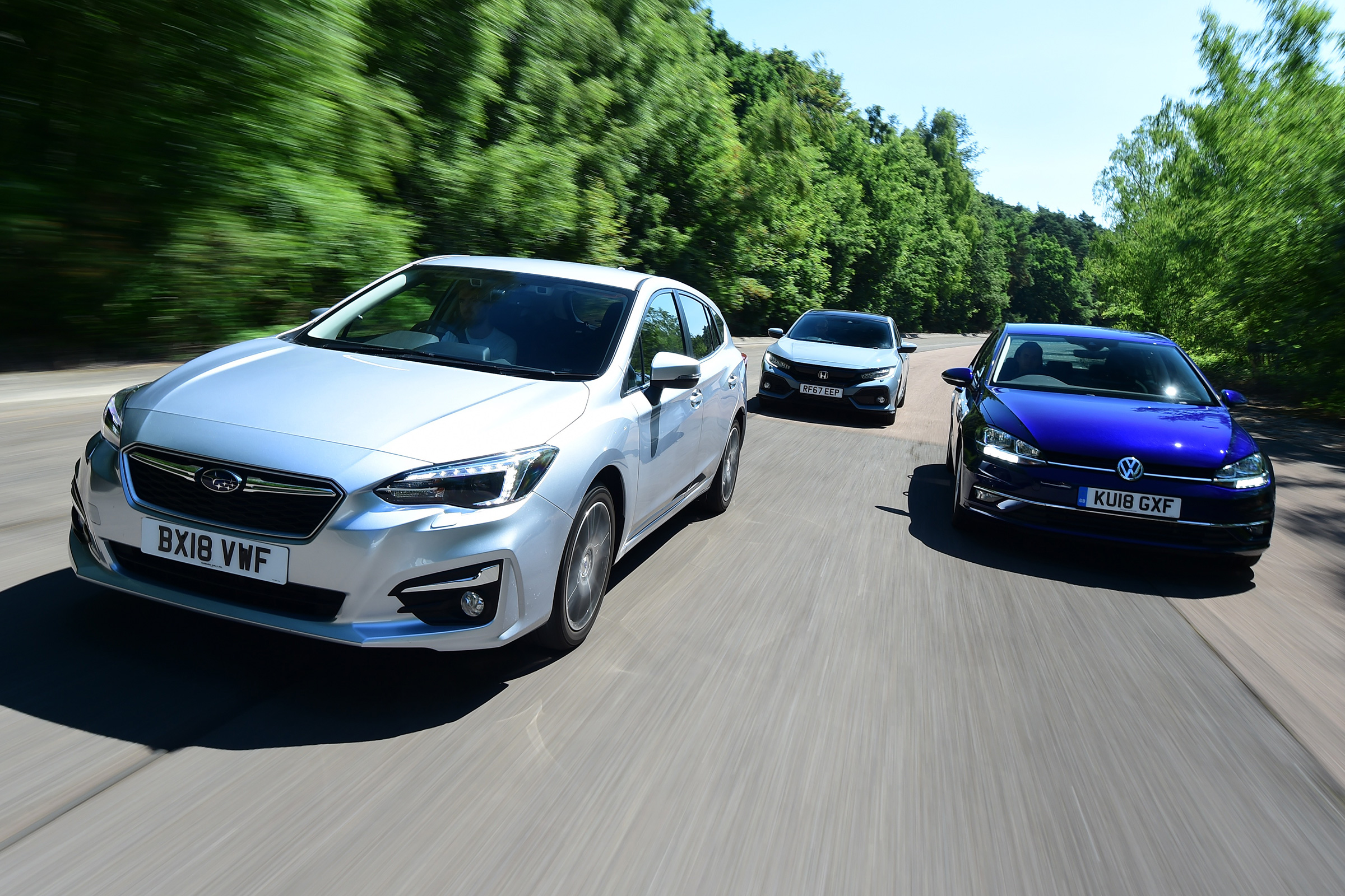 Subaru Impreza vs Volkswagen Golf vs Honda Civic