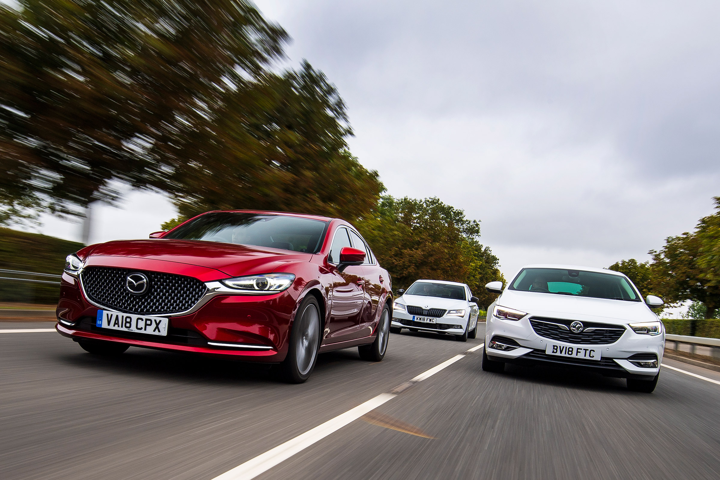 Mazda 6 vs Vauxhall Insignia Grand Sport vs Skoda Superb - header