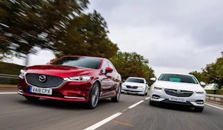 Mazda 6 vs Vauxhall Insignia Grand Sport vs Skoda Superb - header
