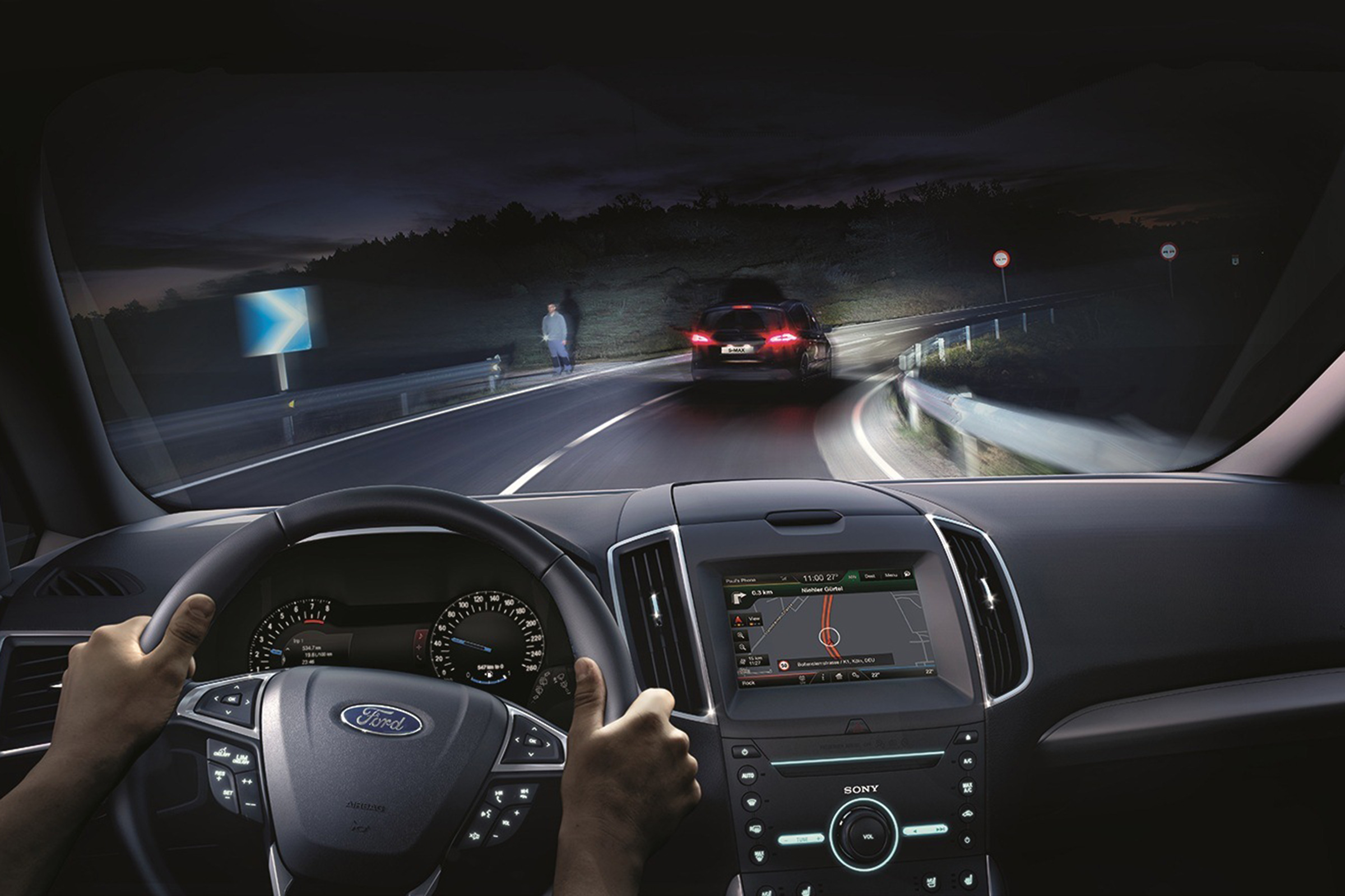 Driving at night with matrix lights