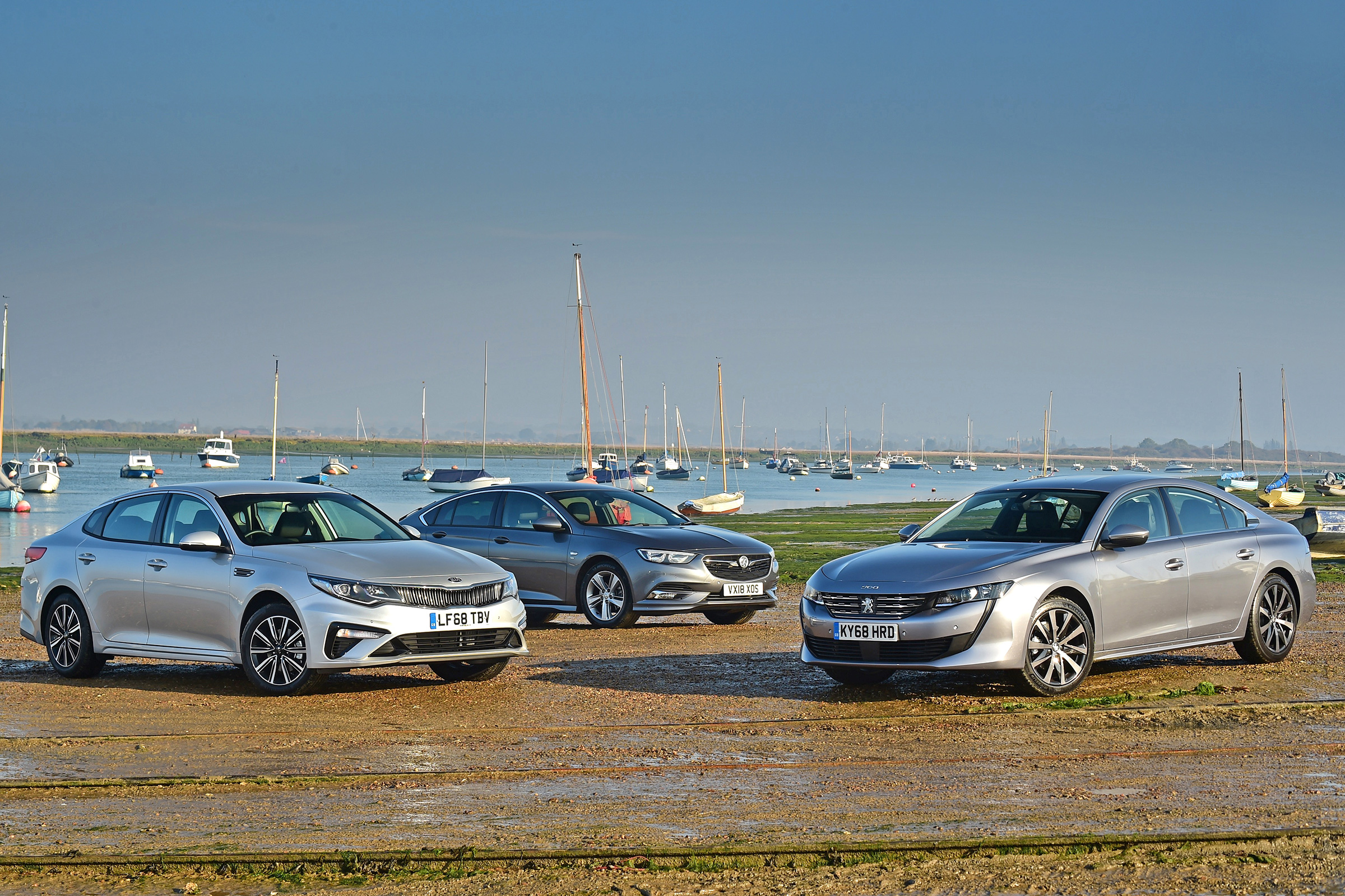 Peugeot 508 Fastback vs Kia Optima vs Vauxhall Insignia Grand Sport - Header